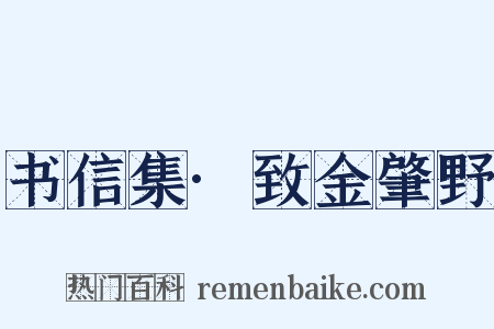书信集·致金肇野是什么意思的图片
